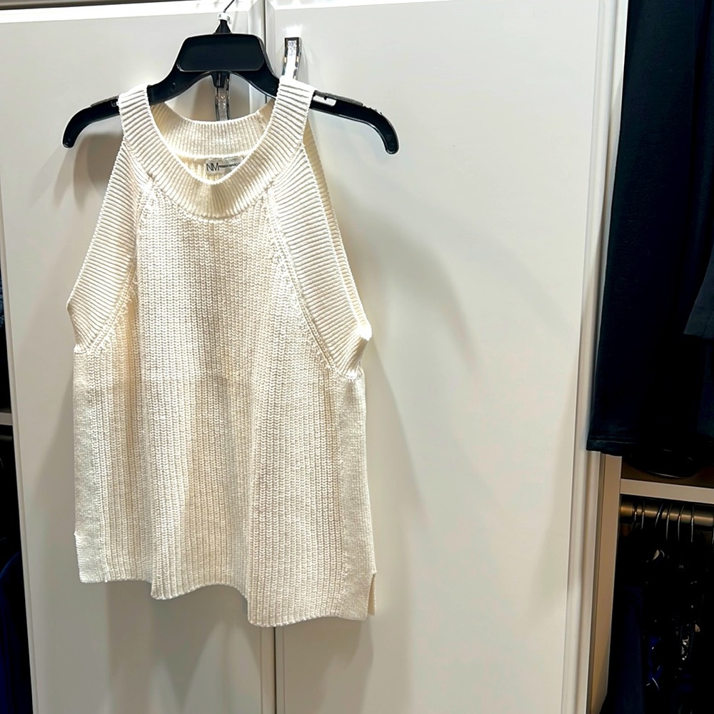 Neiman Marcus white, sleeveless sweater